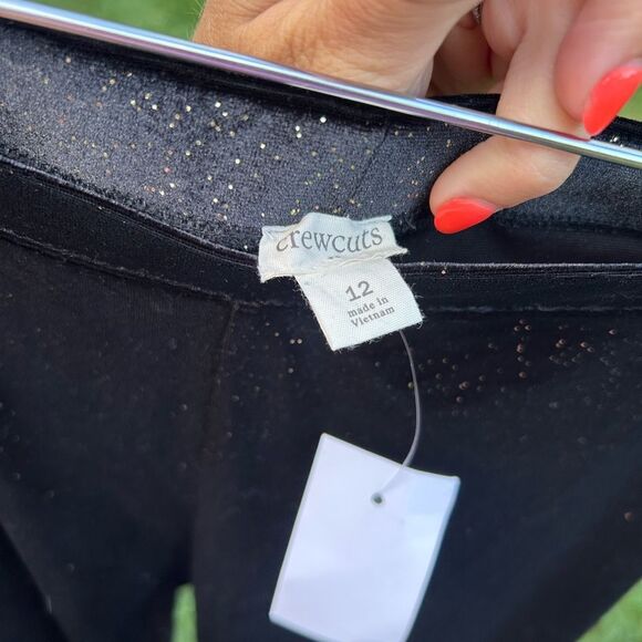 Crewcuts Girls Velour Black Gold Sparkle Leggings - Picture 7 of 7